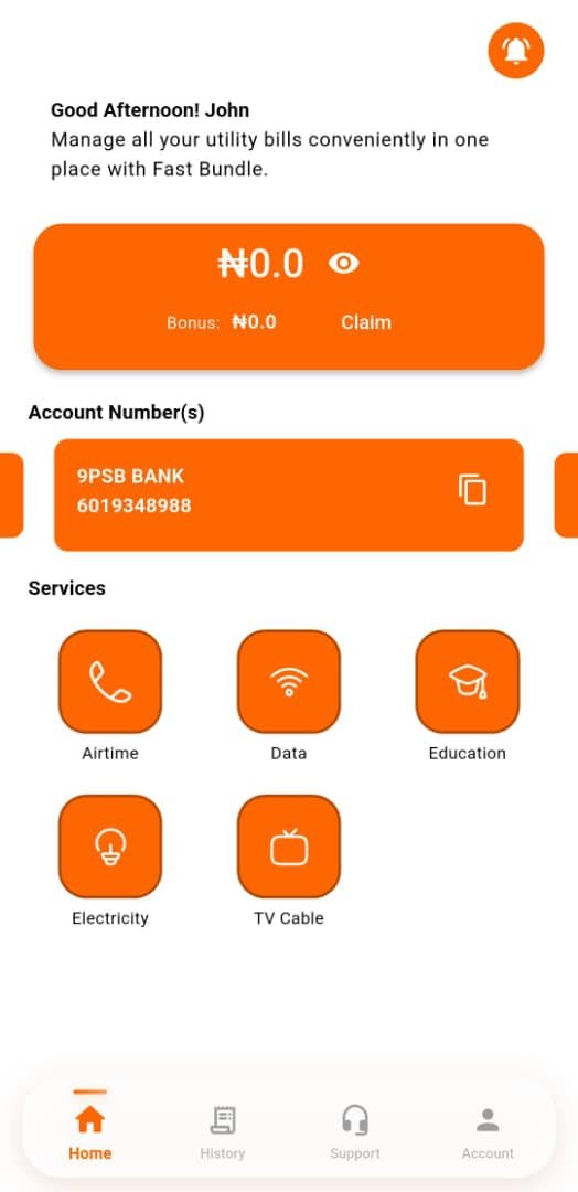 Fastbundle App Interface Mockup